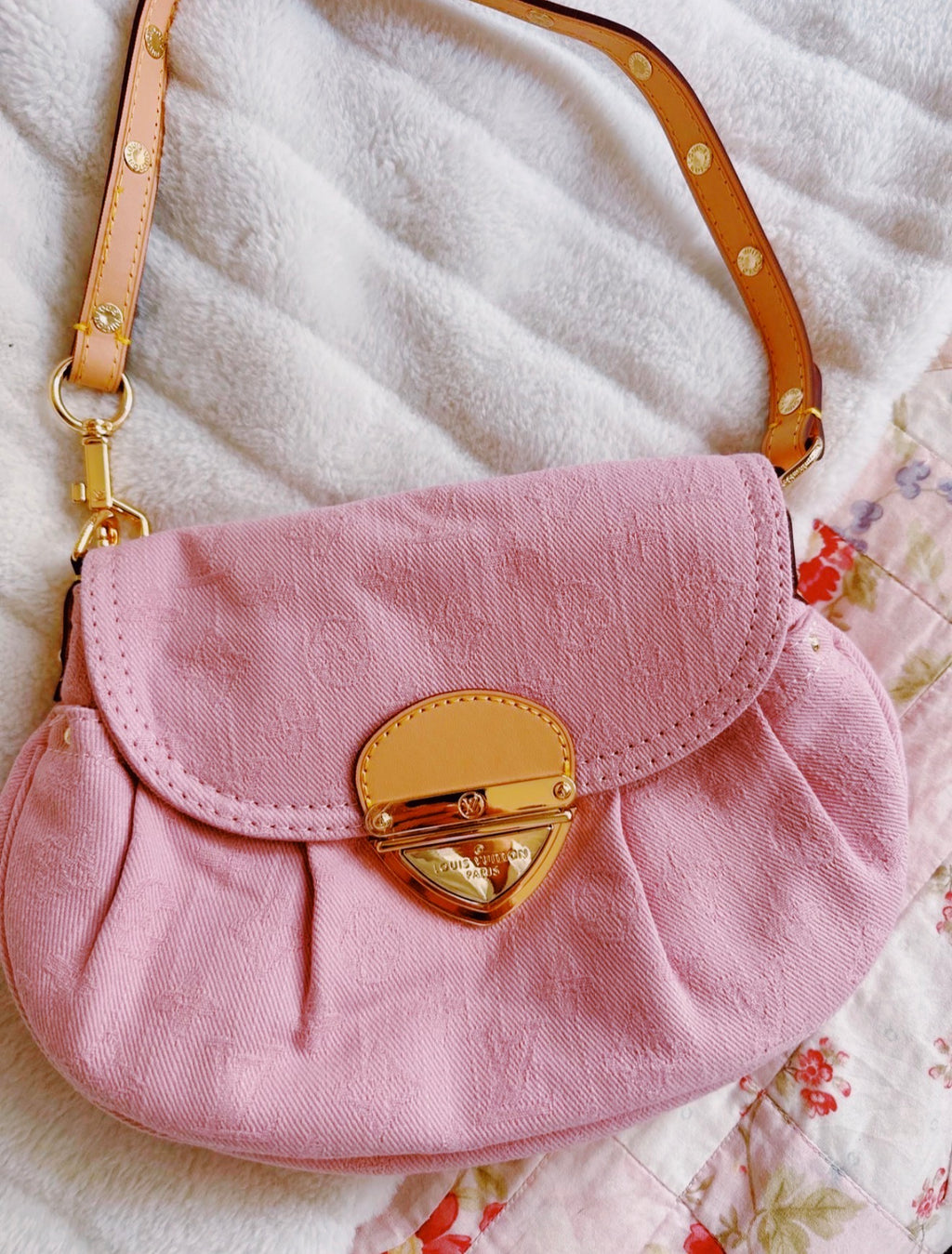 Aria Pink Denim Bag